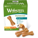 WHIMZEES Reisknochen, natürliche, glutenfreie Zahnpflegesnacks, Kauknochen für große Hunde, 20 Stück, Größe M/L