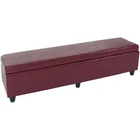 Mendler Aufbewahrungs-Truhe Sitzbank Kriens XXL, Kunstleder, 180x45x45cm ~ rot