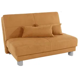 Schlafsofa INOSIGN "Gina", orange (mango), B:120cm H:86cm T:195cm, Sofas, mit einem Handgriff vom Sofa zum Bett