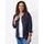 Casual Looks Blusenblazer CASUAL LOOKS "Blusenblazer", Damen, Gr. 36, marine, 94% Polyamid, 6% Elasthan, Blazer Blusenblazer