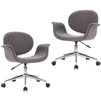 VidaXL Drehbare Esszimmerstühle 2 Stk. Grau Stoff