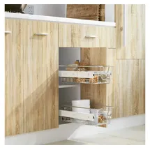 vidaXL Einbauschublade Korbauszug 2 Stk. Silbern 300 mm