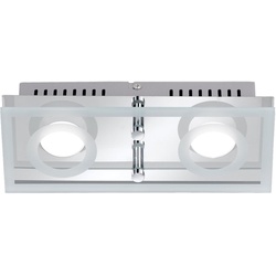 LED Decken Leuchte Wohnraum Wand Lampe Glas Strahler silber 2-flg WOFI 7475.02.01.0000