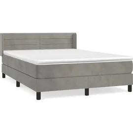 vidaXL Boxspringbett 140 x 200 cm Hellgrau