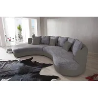 Ecksofa HOME AFFAIRE "Lazio modern und bequem, schmale Armlehnen, tolle Detailverarbeitung", grau (grau, weiß, grau), B:287cm H:76cm T:160cm, 100% PU (Kunstleder)/90% Polyester, 10% Acrylic, Sofas, Ecksofa, ergonomische Form