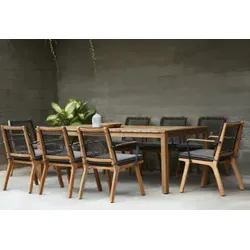 Zebra Tischplatte Derex aus recyceltem Teak