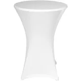 TexDeko TexDeko® Stretch Stehtischhusse für Bistrotisch Ø 60-65 cm Weiß | strapazierfähig verstärkte Fußtaschen bügelfrei waschbar