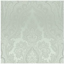 Profhome Barock Tapete Paisley glitzernd 0,53 m x 10 m 5,33 m2 Grün/Silber 387081-GU
