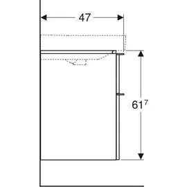 Geberit Smyle Square 88,4x61,7x47cm, lava matt, 2 Schubladen
