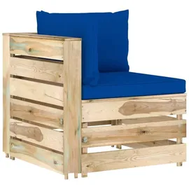 vidaXL Modulares Ecksofa mit Kissen Grün Imprägniertes Holz