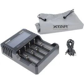XTAR VX4 Ladegerät, lädt 1,5V, 3,7V Li-Ion Akkus, 3,2V LiFePO4 und 1,2V NiMH Akkus, ohne Netzteil