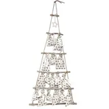 Frau Wundervoll DIY Adventskalender Weihnachtsbaum weiß grau Sterne 110 cm