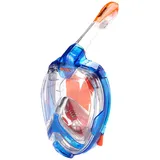 Seac Magica, Schnorchelmaske Vollgesichtsmaske Anti-Beschlag System mit einem weichen Maskenkörper, Dry Top Schnorchel mit Auslassventil, blau/orange, S/M