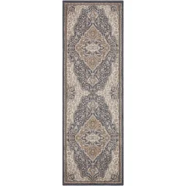 HANSE HOME Orken Teppich Orientalisch –Kurzflor Vintage Wohnzimmerteppich Weicher Orient-Teppich ÖKO-TEX Läufer für Schlafzimmer, Esszimmer, Wohnzimmer, Flur, Küche – Schwarz Braun, 80x200cm