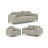 s-style möbel Polstergarnitur 3+2+1 Strukturstoff Braun