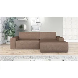 A&J MöbelLand Ecksofa TOTI mit Schlaffunktion. Farbe: Braun 25. - Braun