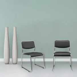 pro.tec Konferenzstuhl Kunstleder Schwarz