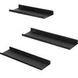 Songmics Wandboard 3er Set Metall Schwarz
