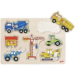 Goki Steckpuzzle Baufahrzeuge  57593