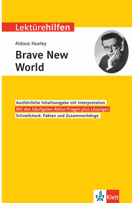 Klett Lektürehilfen / Klett Lektürehilfen Aldous Huxley 'Brave New World'  Kartoniert (TB)