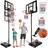 Tectake tectake® Basketballkorb Outdoor, verstellbare Korbhöhe 230 - 305 cm, mit Rollen, inklusive Ball, Pumpe und 2 Netze
