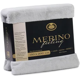 Gözze Merino Decke 150 x 200 cm silber