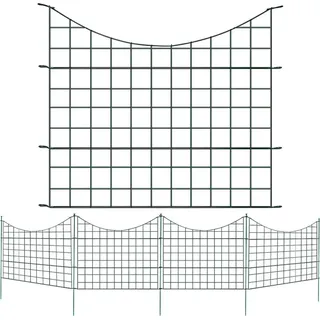 Jiubiaz Teichzaun Gartenzaun 11tlg Set Zaunset Garden Teichzaun Teichschutzzaun 5x Zaun - Grün