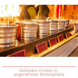 Novaliv 12x Tassen Glühwein 400 ml Personalisierte Weihnachtstasse mit Trinkhalm - Weihnachtskugel als Glühweinbecher - Christbaumkugel Motiv Tasse Tannenbaum Kugel Weihnachtstassen Handwärmer Mugs