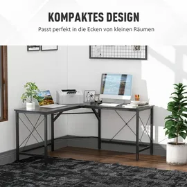 Homcom Eckschreibtisch BxH: 150 x 76 cm - Schwarz