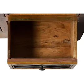MASSIVMOEBEL24.DE Vitrine Altholz 90 x 40 x 190 cm Mehrfarbig
