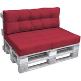 Beautissu Palettenkissen 120 x 80 x 15 cm rot 1 St.