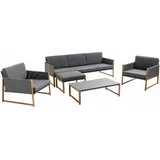 Oviala Gartenmöbelset mit 5 Sitzplätzen aus grauem Aluminium