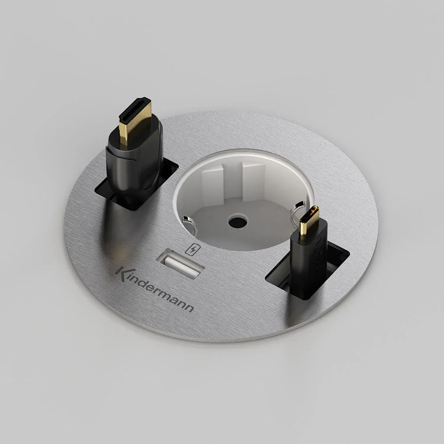 Kindermann CablePort table¬≥ - 1x Schuko + 1x USB-A Charger + 2x Kabeldurchlass -...