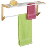 Relaxdays Handtuchhalter Wand Bambus Natur/Weiß