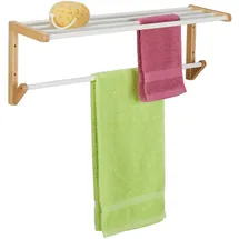 Relaxdays Handtuchhalter Wand Bambus Natur/Weiß