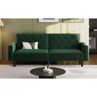 Yaheetech Schlafsofa 2 Sitzer Sofa mit Schlaffunktion, 140,5 × 94 cm Liegefläche grün