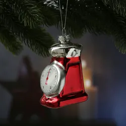 Weihnachtsbaumschmuck Küchenwaage Glas Küchengerät H: 13cm rot