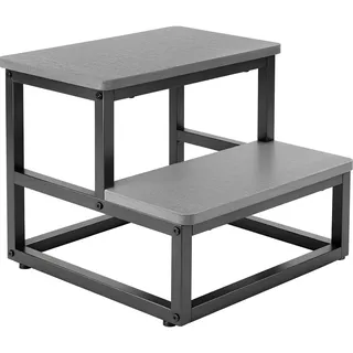 Rottogoon Tritthocker 2 Stufen Holz Metall 0 x 0 x 0 cm Grau