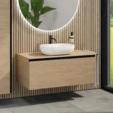 rivea Dia Unterschrank B: 120 mit 1 Auszug, Waschtisch B: 60 cm weiß matt, BR0527WM+BR0039SO+BR0004SO,