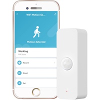 WiFi PIR Bewegungsmelder: Smart Indoor Bewegungsmelder mit App-Benachrichtigungen & Aufzeichnungen, Batterie enthalten, Infrarot-Bewegungsmelder für Fernmonitor und Hausautomation (1er-Pack)