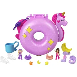 Spielwelt POLLY POCKET "Sparkle Cove Adventure Einhornfloß", bunt, Spielfigurenwelten, Kinder