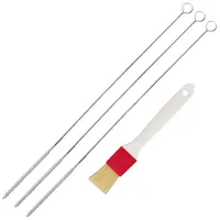 Lantelme 4 TLG. 4mm Milchschlauch Reinigungsbürsten 50cm Küchenpinsel im