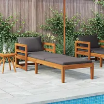 vidaXL Sonnenliege 202 x 60 x 60 cm Grau