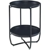 [en.casa] Tabletttisch Sandefjord Stahl 57,5x40 cm Schwarz