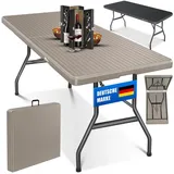 Kesser KESSER® Buffettisch Tisch klappbar Kunststoff 183x76 cm Rattan Optik Campingtisch Partytisch Klapptisch Gartentisch für Garten Terrasse und Balkon zusammenklappbar 6 Personen ink. Tragegriff