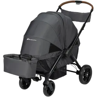 Bebeconfort Helios, 2-in-1 Kinderwagen ab Geburt, 0–4 Jahre, 0–22 kg, 2 gegenüberliegende Sitze, All-Terrain-Räder, kompakt zusammenklappbar, Geschwisterwagen, schützendes Verdeck, Mineral Graphite