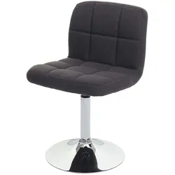 Mendler Esszimmerstuhl Kavala, Küchenstuhl Stuhl, drehbar ~ Stoff/Textil dunkelgrau, Chromfuß
