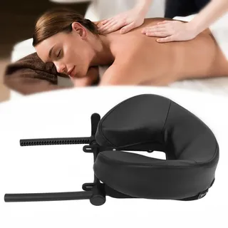 Massage-Kopfstütze Gesichtskissen Massage-U-Form Weiches Kissen Verstellbar Massagetisch Kopfstütze Salon-Massagebett Kopfstütze Platte für Massagestühle Spa-Bett Schwarz