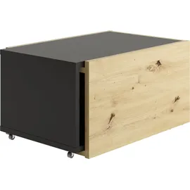 FMD Couchtisch 561-001E ausziehbarer Artisan Eiche / schwarz 74 x 38 x 49 cm
