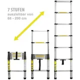 Eaxus Eaxus® Teleskopleiter aus Aluminium mit 7 Sprossen